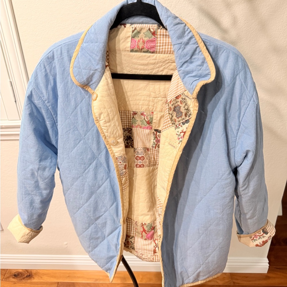 Tuckernuck Patchwork Quilted Jacket - Cream And B… - image 6